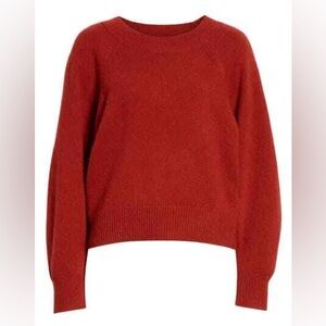 NWT Vince Raglan Dolman Sleeve Wool Cashmere Sweater Redwood Orange L